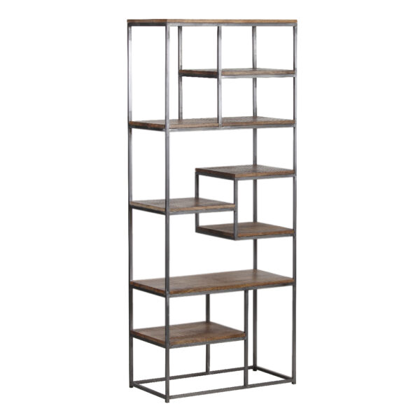 Soho Mango Rough Wood Metal Frame Bookshelf