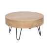 Sonja Mango Wood Storage Round Coffee Table With Hair Pin Legs