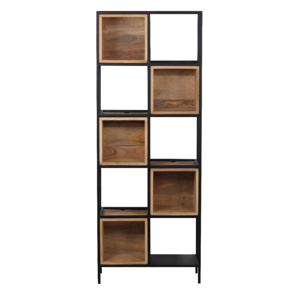 Space Mango Wood Metal Frame Bookshelf