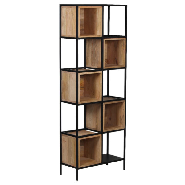 Space Mango Wood Metal Frame Bookshelf