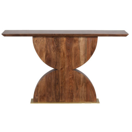 Spring Acacia Wood Metal Console Table