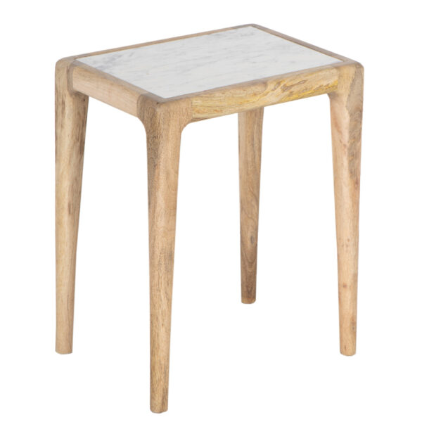 Standzor Mango Wood Marble Top Side Table