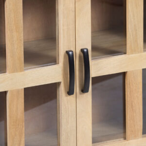 Swiss Mango Wood Glass 2 Door Cabinet