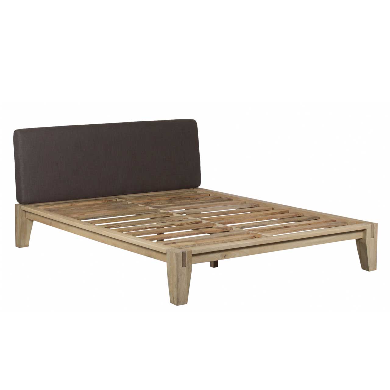 Kyoto Mango Wood Fabric Queen Bed