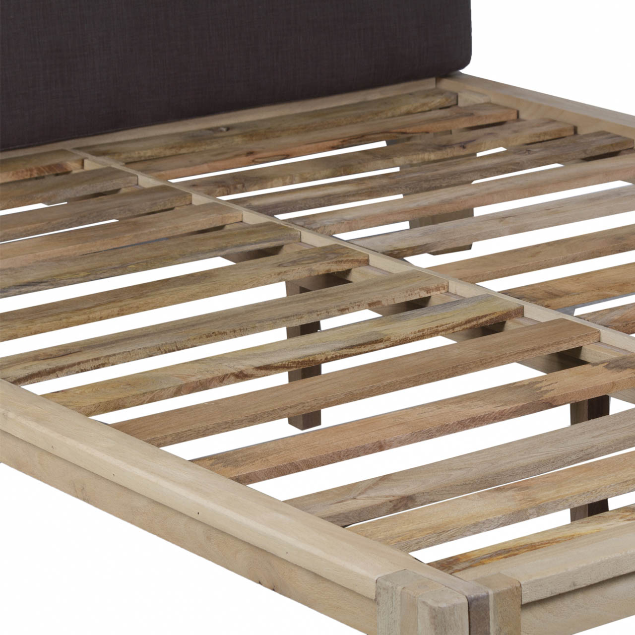 Kyoto Mango Wood Fabric Queen Bed