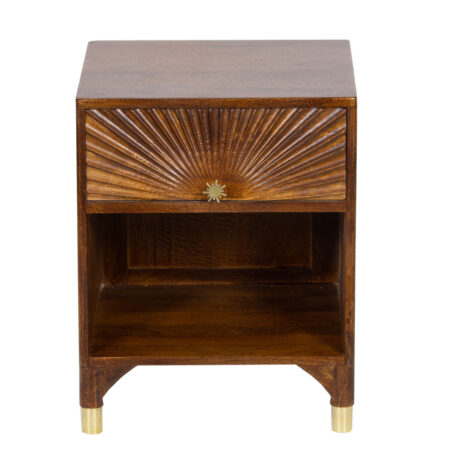 Tiara Mango Wood Bedside Table with 1 Drawer