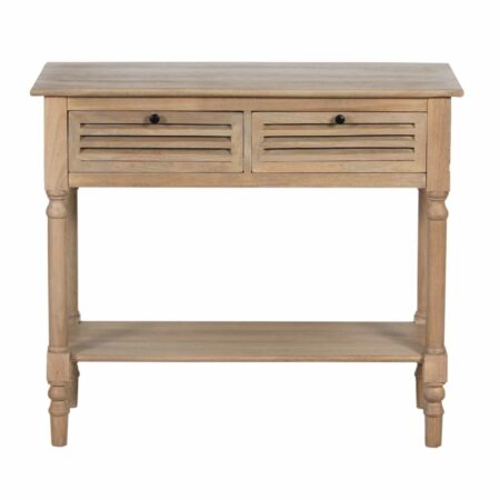 Tilford Mango Wood 2 Drawer Console Table With Shelf