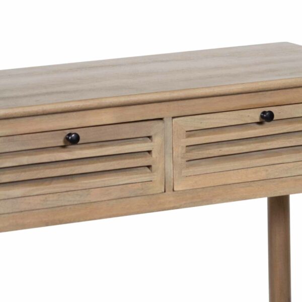 Tilford Mango Wood 2 Drawer Console Table With Shelf