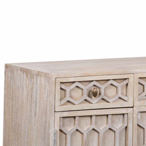 Trellis Mango Wood 4 Drawer 4 Door Sideboard