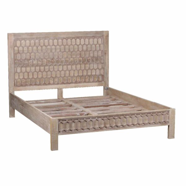 Trellis Mango Wood Queen Bed Mattress 60x80