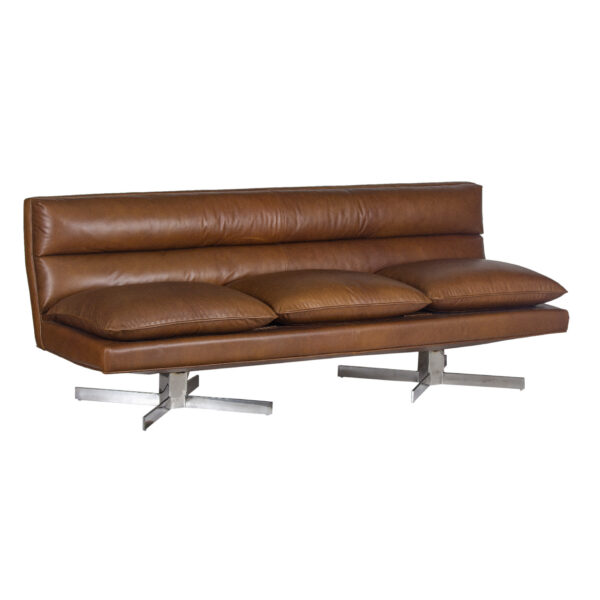 Tuxedo Leather Sofa With SS Legs