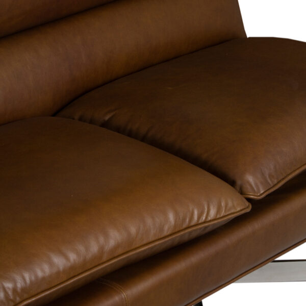 Tuxedo Leather Sofa With SS Legs