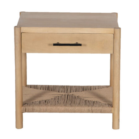Villa Mango Wood 1 Drawer Side Table - Natural
