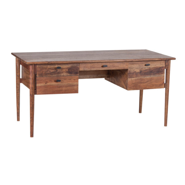 Yashika Acacia Wood Desk With Drawers