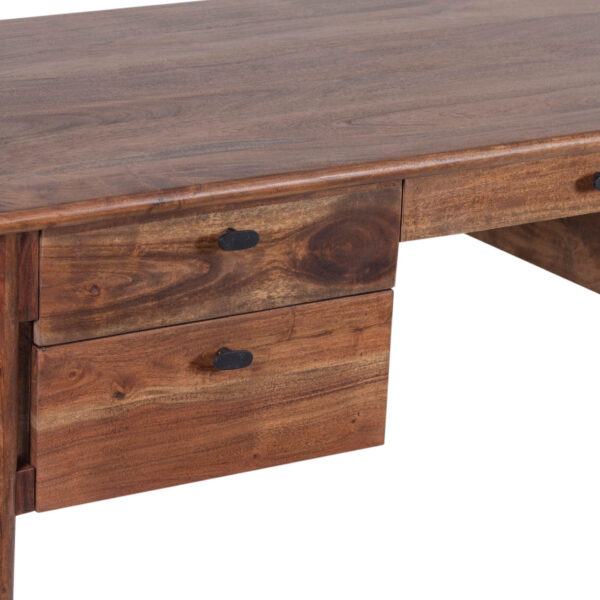 Yashika Acacia Wood Desk With Drawers