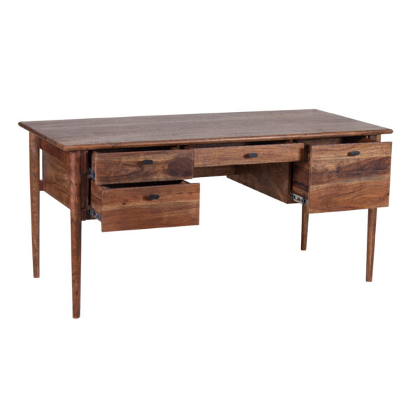 Yashika Acacia Wood Desk With Drawers