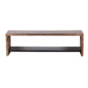 Yukon Acacia Wood Live Edge Entryway Bench with Metal Shelf