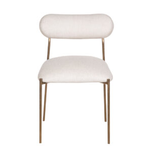 Zara Hammered Metal Fabric Dining Chair – Brass Antique