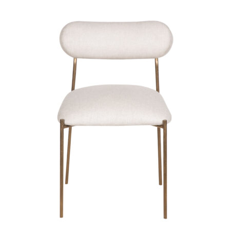 Zara Hammered Metal Fabric Dining Chair – Brass Antique
